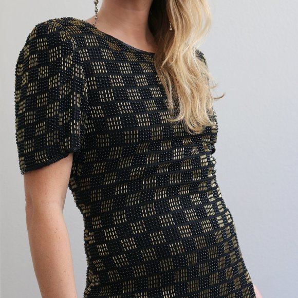 1990's Mark & John by Gopal Evening Dress //  Women's Size Extra Small to Small - Picture 2 of 7